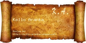 Kello Aranka névjegykártya