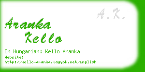 aranka kello business card